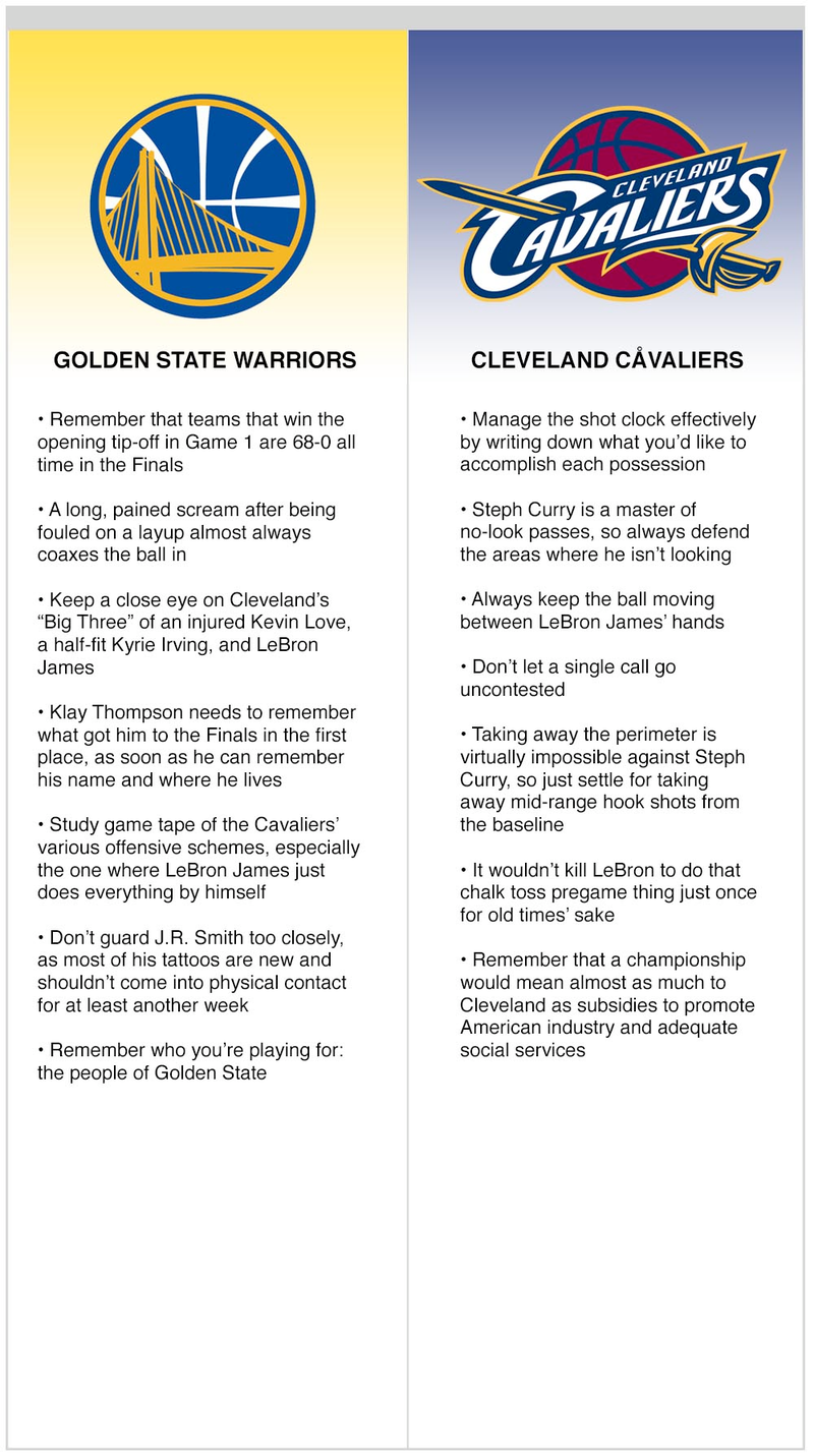 Illustration for article titled Keys To The Matchup: Warriors vs. Cavaliers